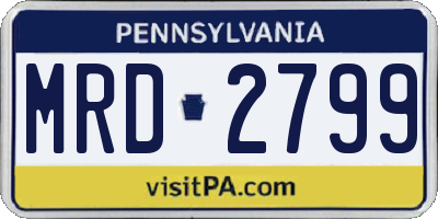 PA license plate MRD2799