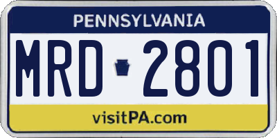 PA license plate MRD2801