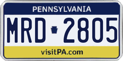 PA license plate MRD2805