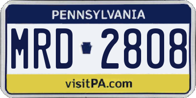 PA license plate MRD2808