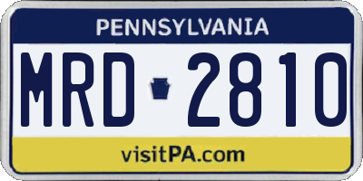 PA license plate MRD2810