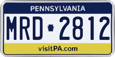 PA license plate MRD2812