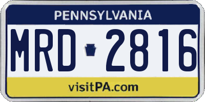 PA license plate MRD2816