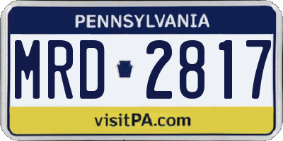 PA license plate MRD2817