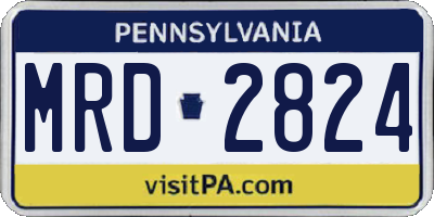PA license plate MRD2824
