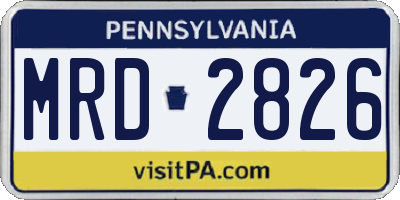 PA license plate MRD2826