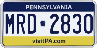 PA license plate MRD2830