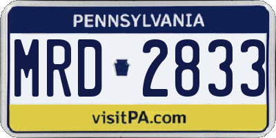 PA license plate MRD2833