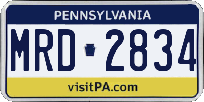 PA license plate MRD2834