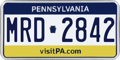 PA license plate MRD2842