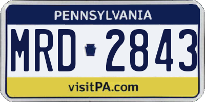 PA license plate MRD2843