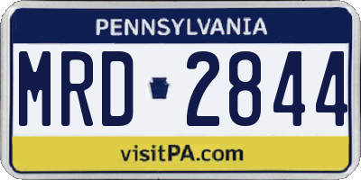 PA license plate MRD2844