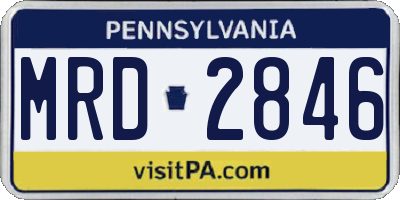 PA license plate MRD2846