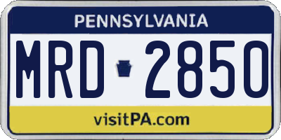 PA license plate MRD2850
