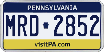 PA license plate MRD2852