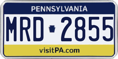 PA license plate MRD2855