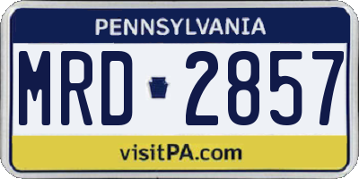 PA license plate MRD2857