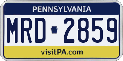 PA license plate MRD2859