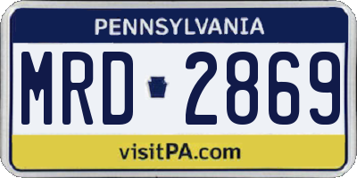 PA license plate MRD2869