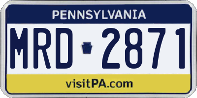 PA license plate MRD2871