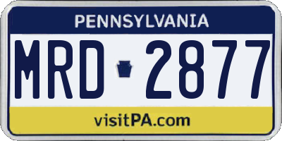 PA license plate MRD2877