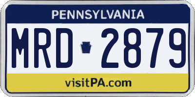 PA license plate MRD2879