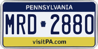 PA license plate MRD2880