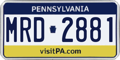 PA license plate MRD2881