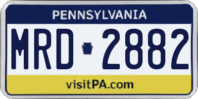 PA license plate MRD2882