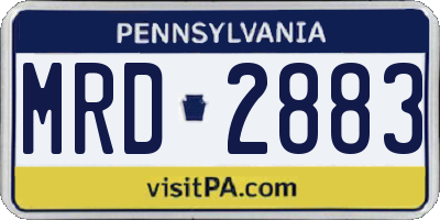 PA license plate MRD2883