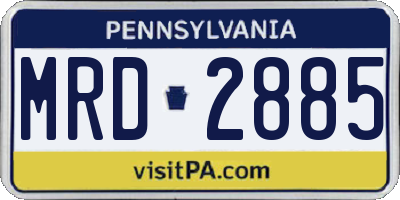 PA license plate MRD2885