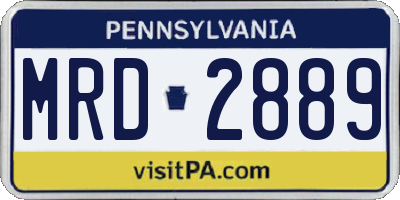 PA license plate MRD2889