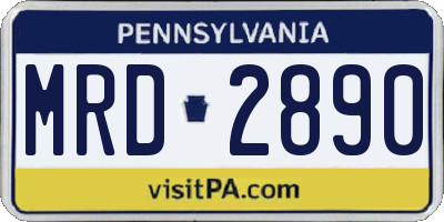 PA license plate MRD2890