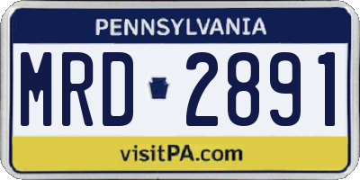 PA license plate MRD2891