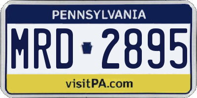 PA license plate MRD2895