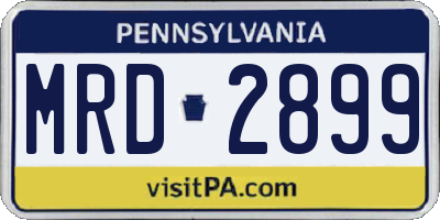 PA license plate MRD2899