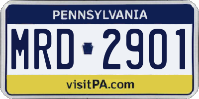 PA license plate MRD2901