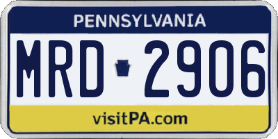 PA license plate MRD2906