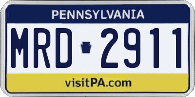 PA license plate MRD2911