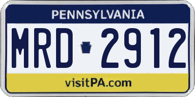 PA license plate MRD2912
