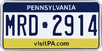 PA license plate MRD2914