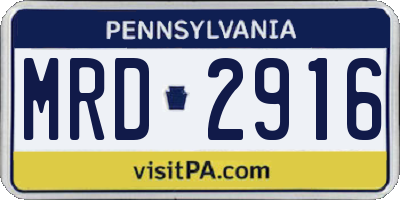 PA license plate MRD2916