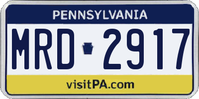 PA license plate MRD2917