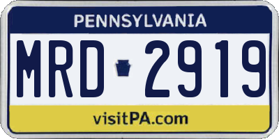 PA license plate MRD2919