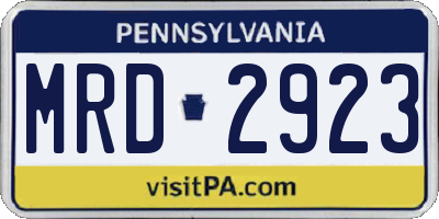 PA license plate MRD2923