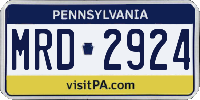 PA license plate MRD2924