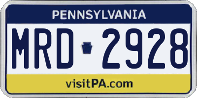 PA license plate MRD2928
