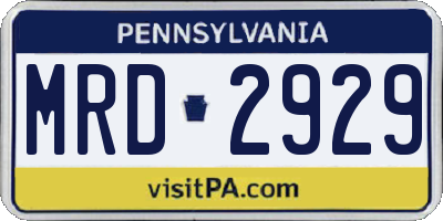PA license plate MRD2929
