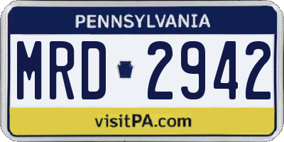PA license plate MRD2942