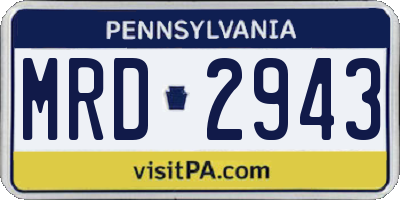 PA license plate MRD2943